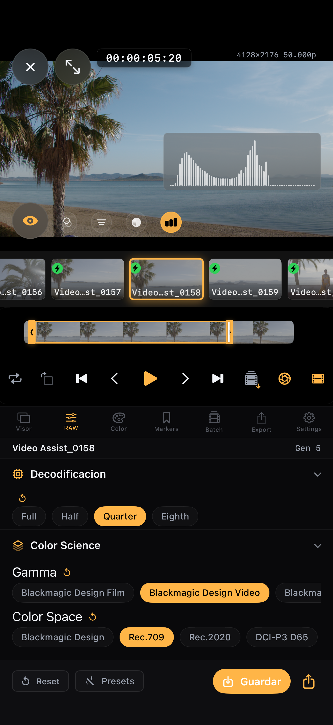 BlackRAW Visor RAW controls